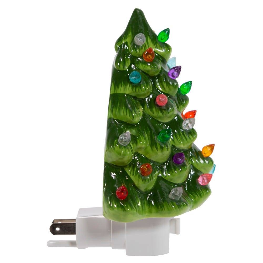 Kurt Adler 6-Inch Ceramic Green Tree Night Light