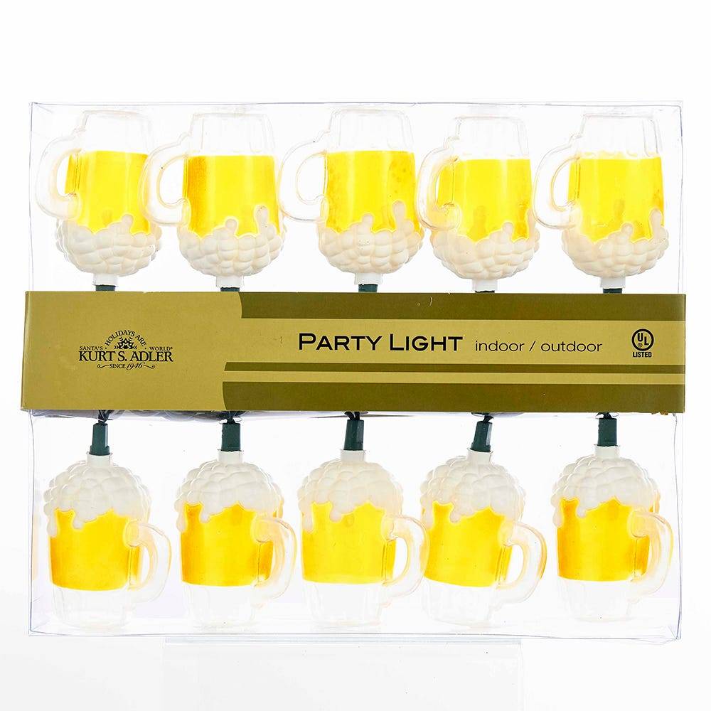 Kurt Adler 10-Light Plastic Beer Mug Light Set