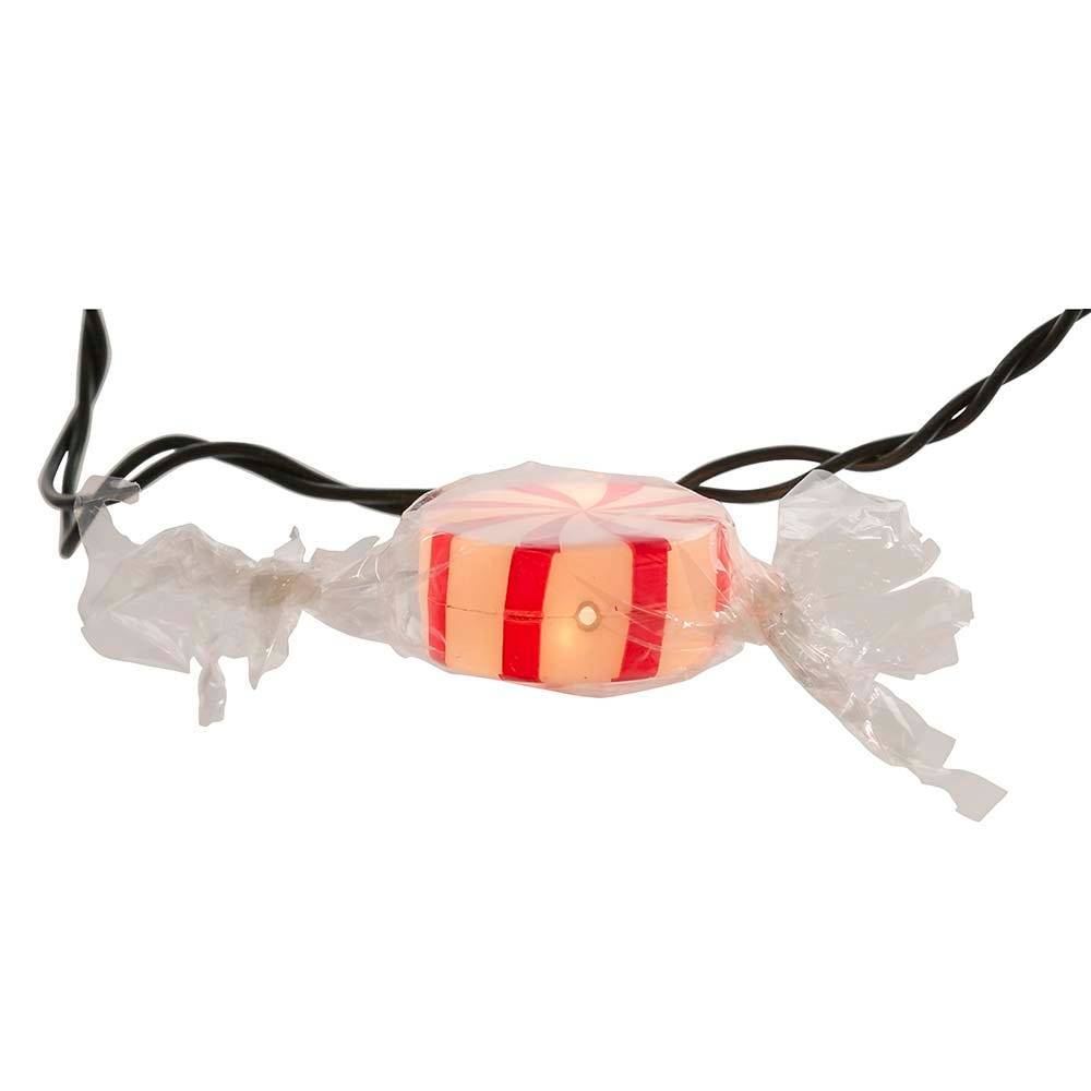 Kurt Adler 10-Light Red Peppermint Candy Light Set