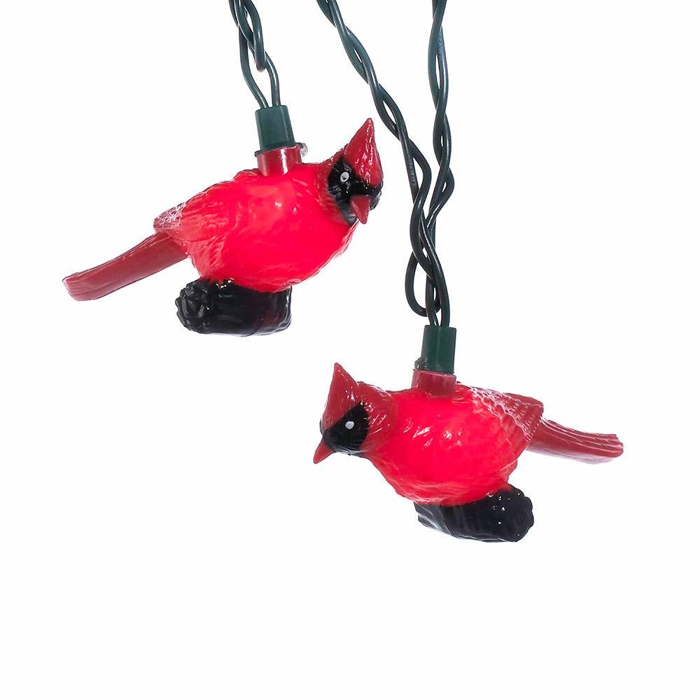 Kurt Adler 10-Light Plastic Red Cardinal Light Set