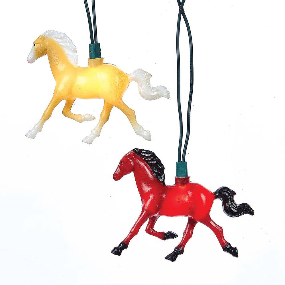 Kurt Adler 10-Light Running Horse Indoor/Outdoor Light Set