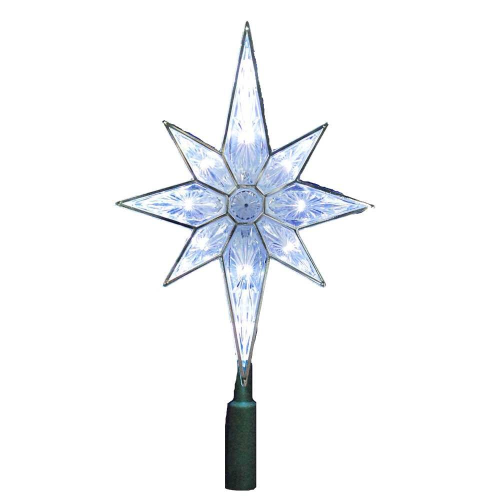 Kurt Adler UL 10-Light 10.5-Inch Clear LED 8-Point Star Treetop