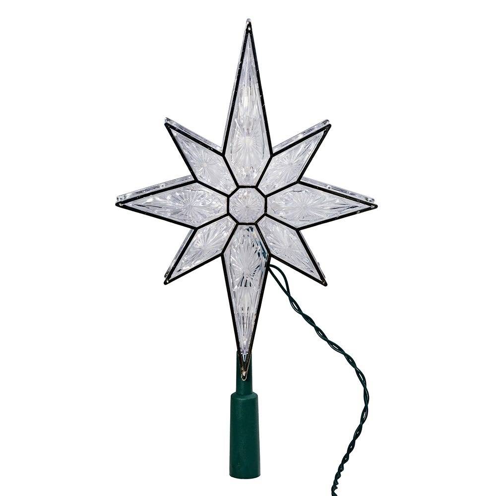 Kurt Adler UL 10-Light 10.5-Inch Clear LED 8-Point Star Treetop