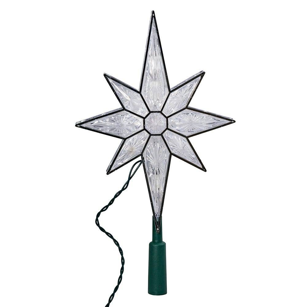 Kurt Adler UL 10-Light 10.5-Inch Clear LED 8-Point Star Treetop