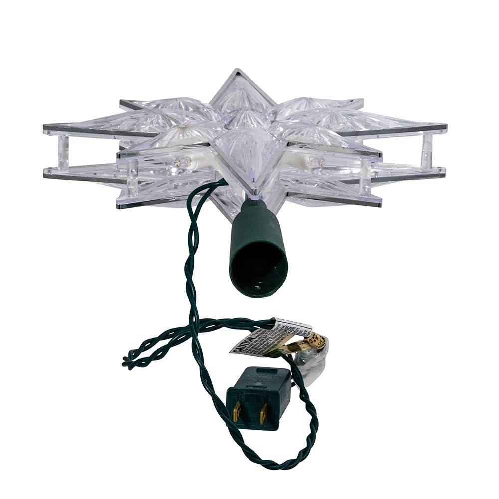 Kurt Adler UL 10-Light 10.5-Inch Clear LED 8-Point Star Treetop