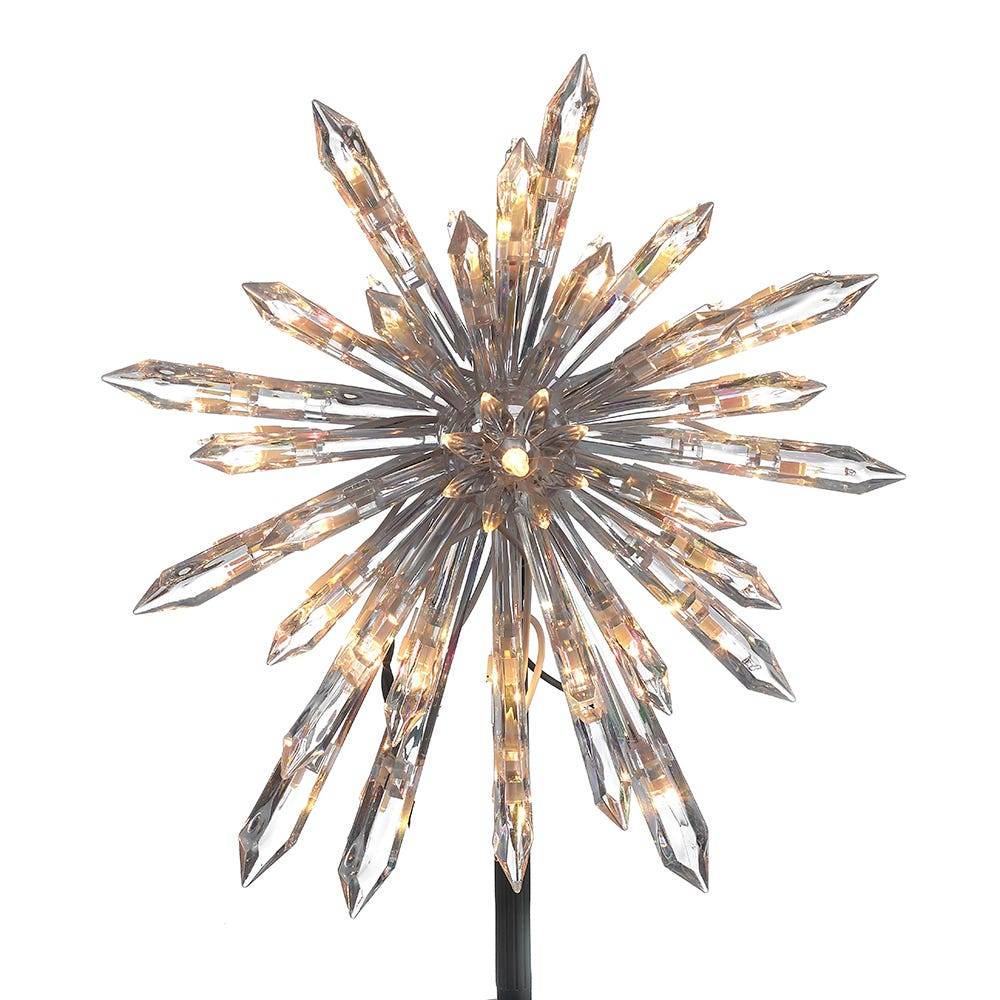 Kurt Adler UL 30-Light Crystal Snowflake Treetop