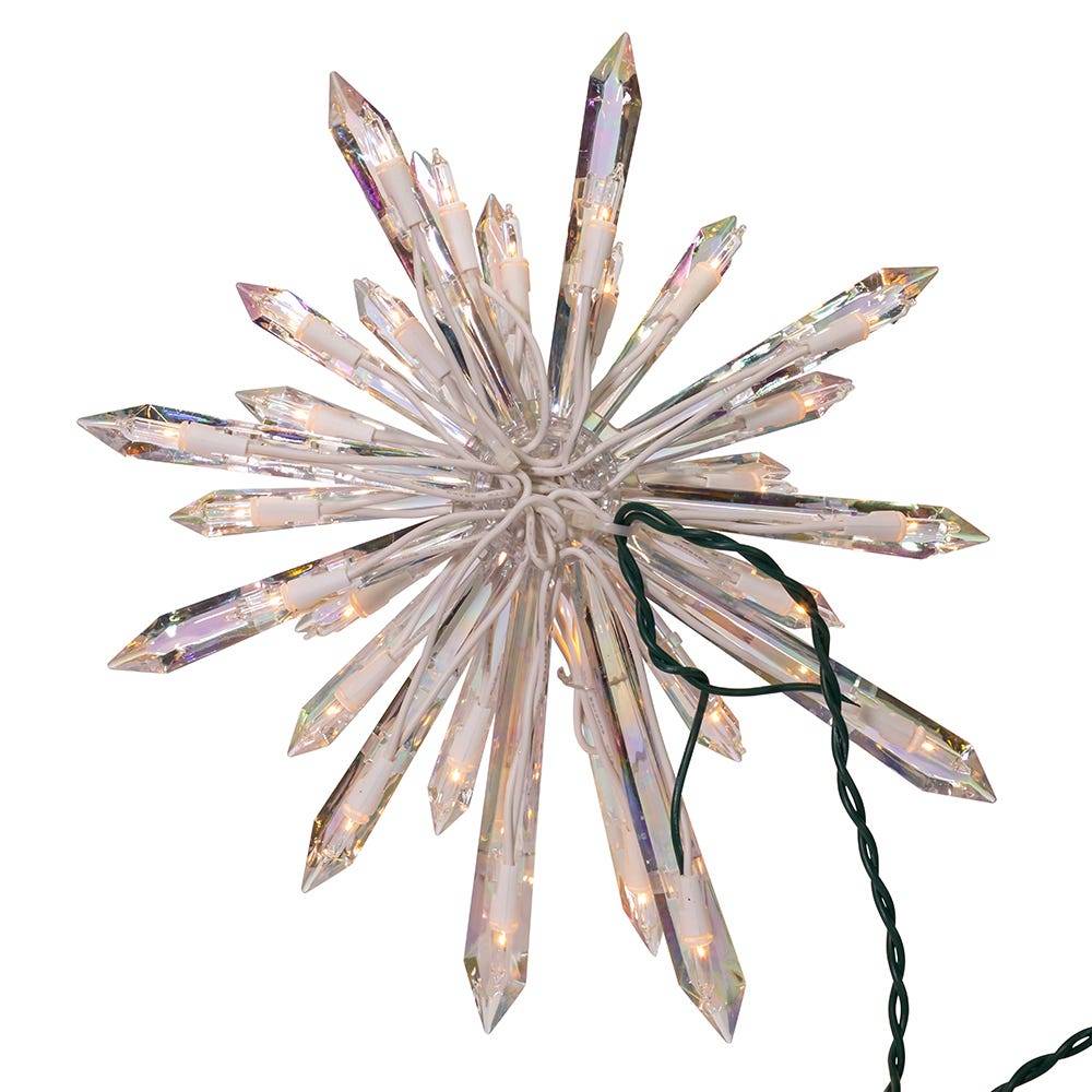 Kurt Adler UL 30-Light Crystal Snowflake Treetop