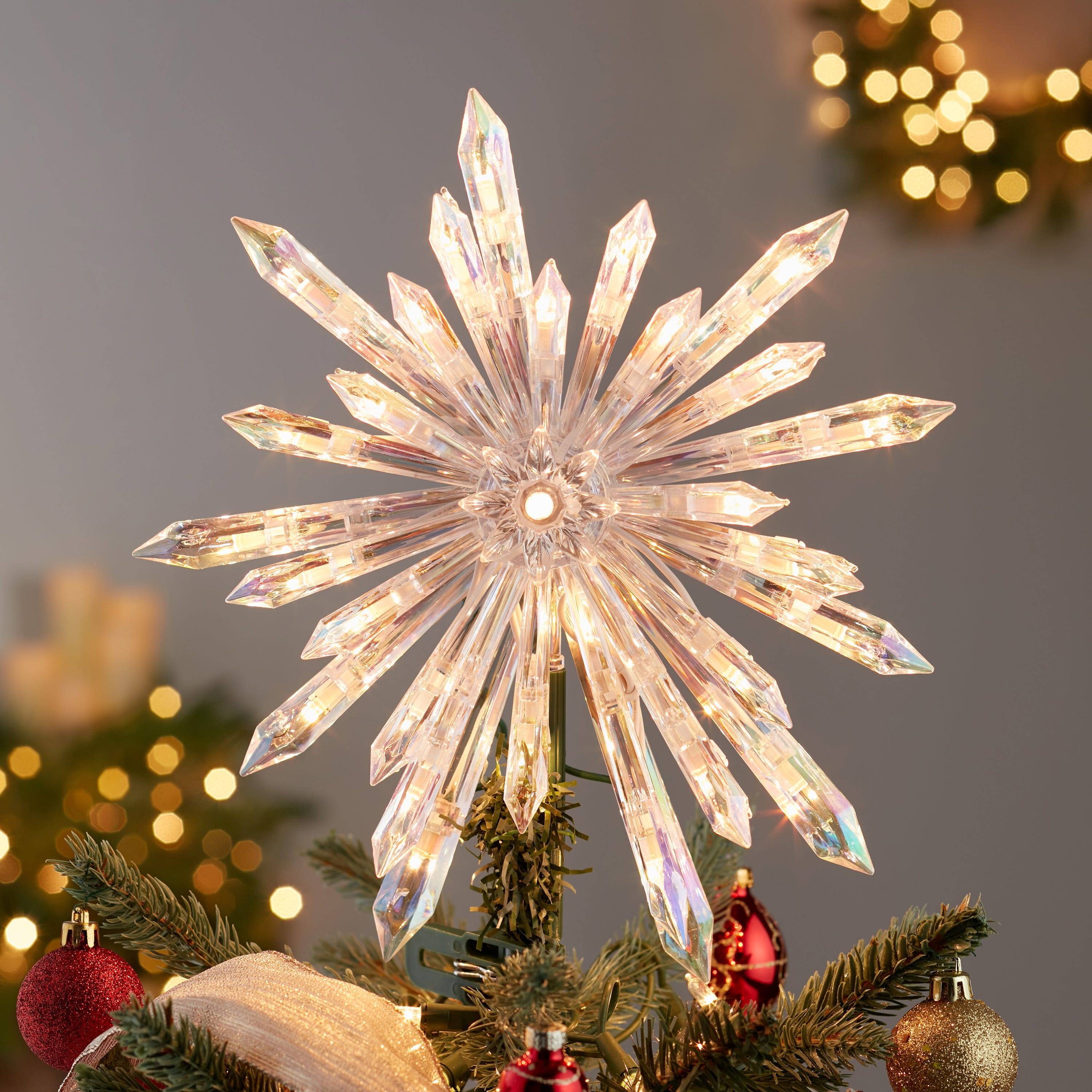 Kurt Adler UL 30-Light Crystal Snowflake Treetop