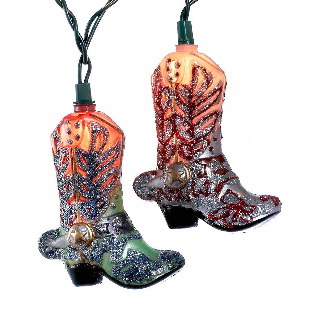 Kurt Adler 10-Light Boots with Glitter Indoor Light Set