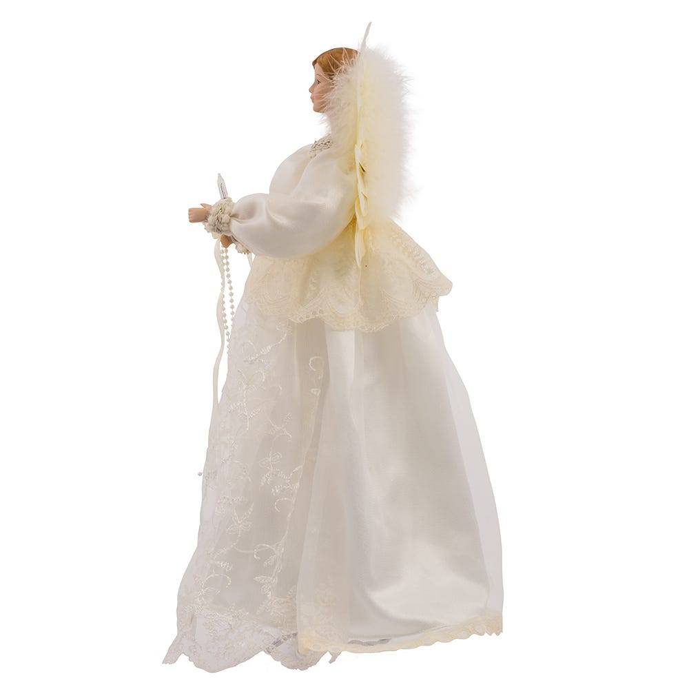 Kurt Adler Indoor 10-Light 14.5-Inch Ivory Angel Treetop