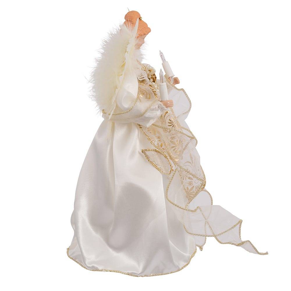 Kurt Adler 12-Inch 10-Light Ivory and Gold Angel Treetop