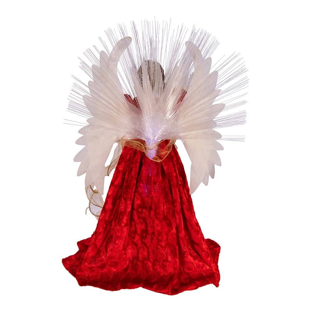 Kurt Adler 18-inch Red and Gold Multi-colored LED Fiber-Optic Angel Treetop