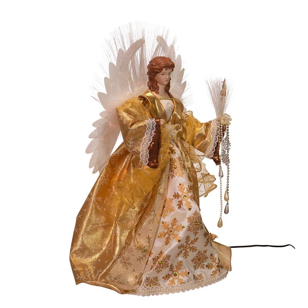 Kurt Adler 18-Inch Fiber Optic Gold Angel Treetop