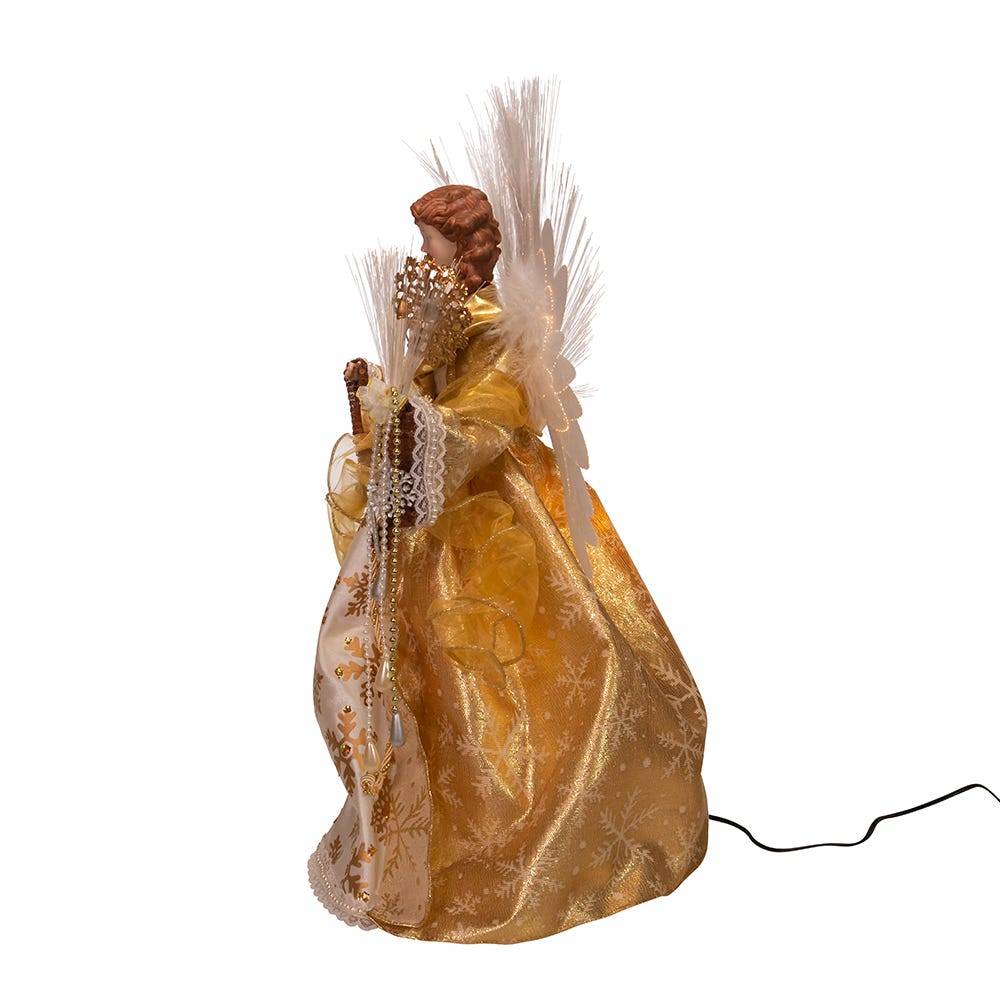 Kurt Adler 18-Inch Fiber Optic Gold Angel Treetop