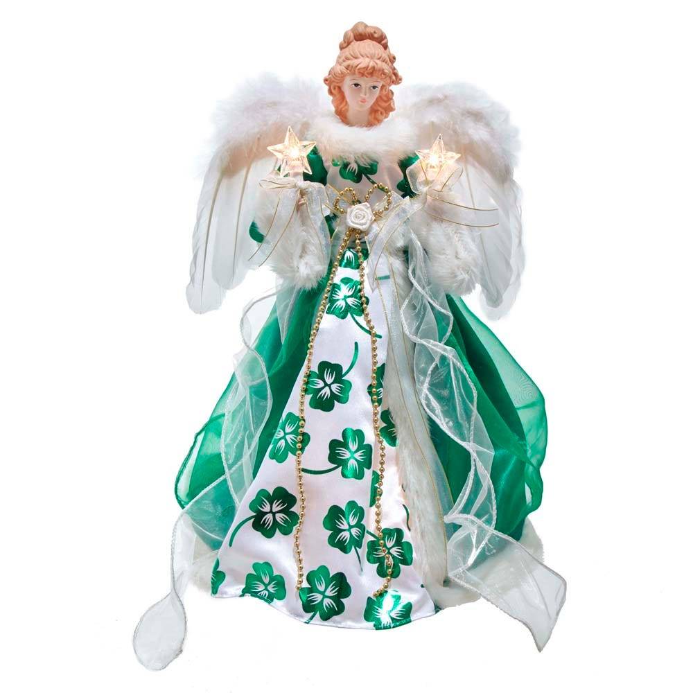 Kurt Adler 16-Inch UL 10-Light Irish Angel Tree Top