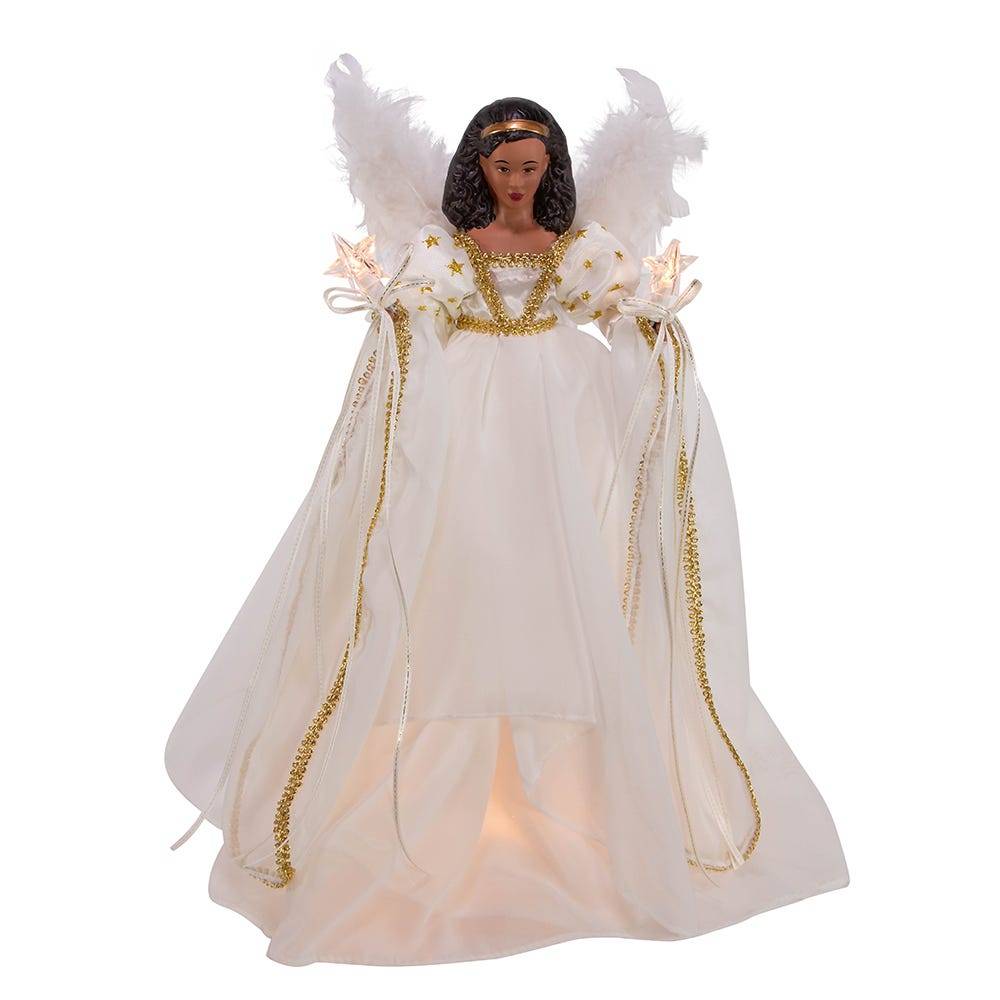 Kurt Adler UL 10-Light Black Angel Tree Topper