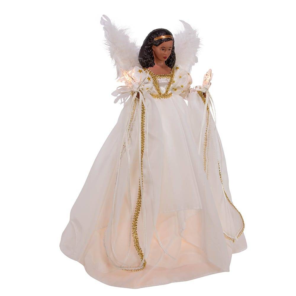 Kurt Adler UL 10-Light Black Angel Tree Topper