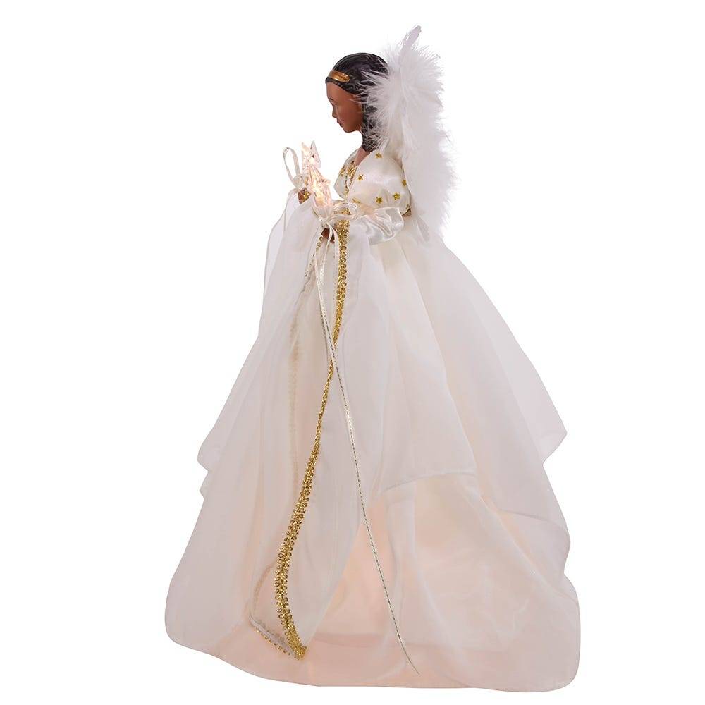 Kurt Adler UL 10-Light Black Angel Tree Topper