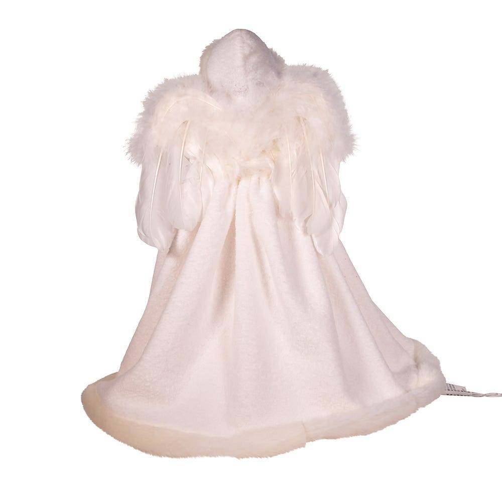 Kurt Adler UL 10-Light 14-Inch White Angel Tree Topper