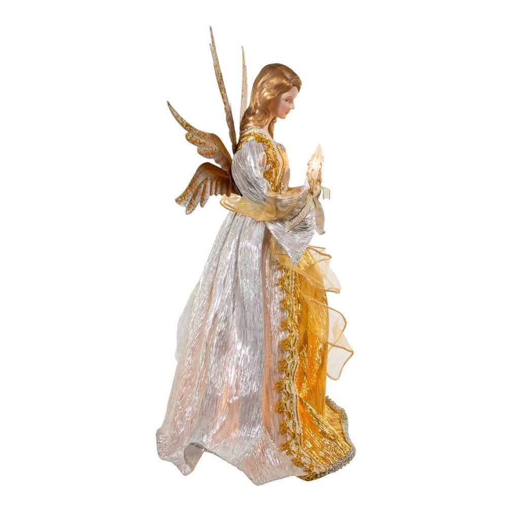 Kurt Adler 16-Inch Ombre Silver/Gold Angel Tree Topper