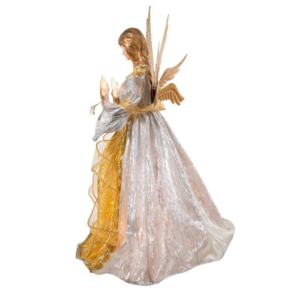 Kurt Adler 16-Inch Ombre Silver/Gold Angel Tree Topper