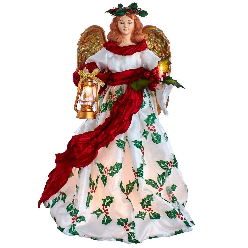 Kurt Adler 16-Inch 10-Light Holiday Formal Angel Tree Topper