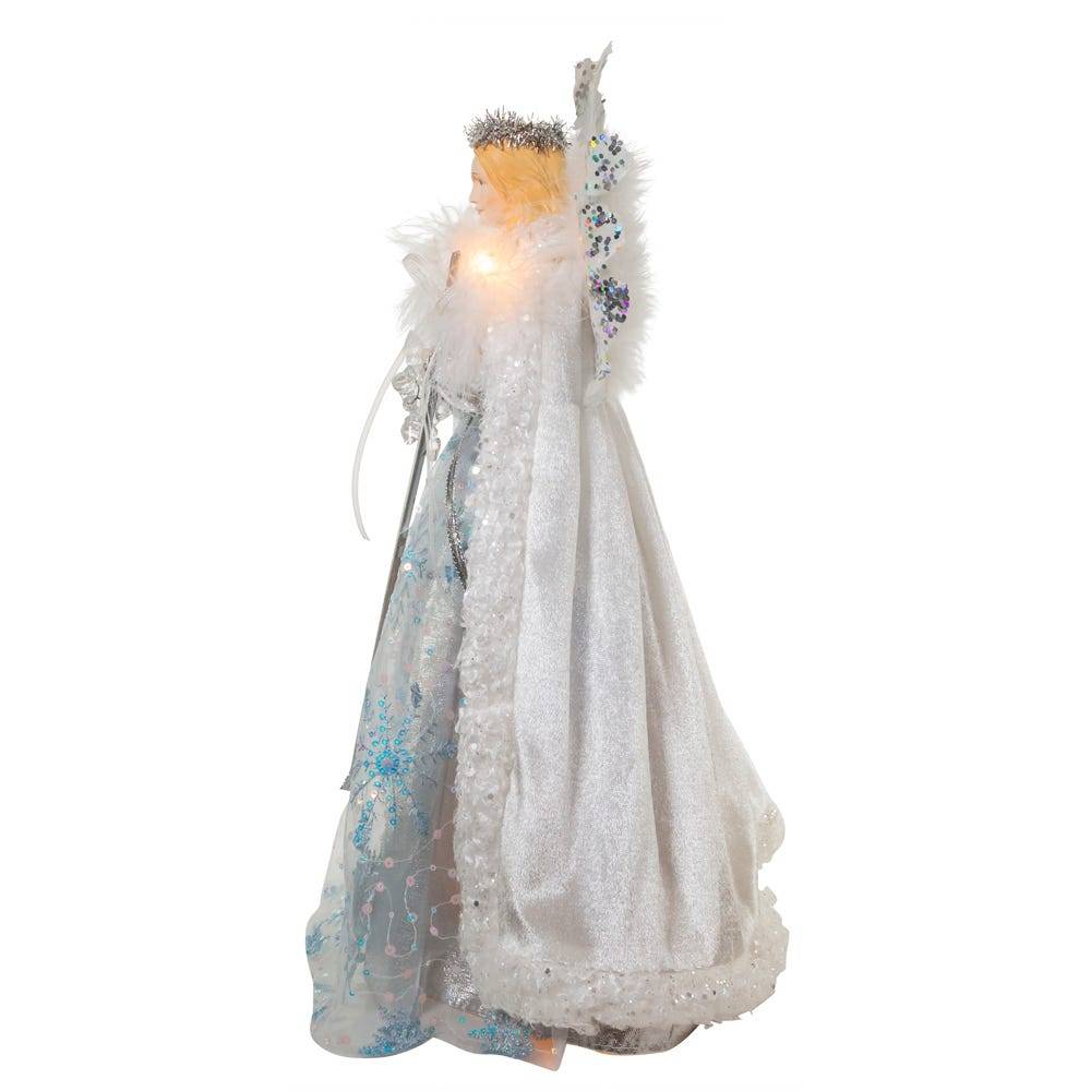 Kurt Adler 16-Inch White/Silver/Lavender And Blue Angel Treetopper