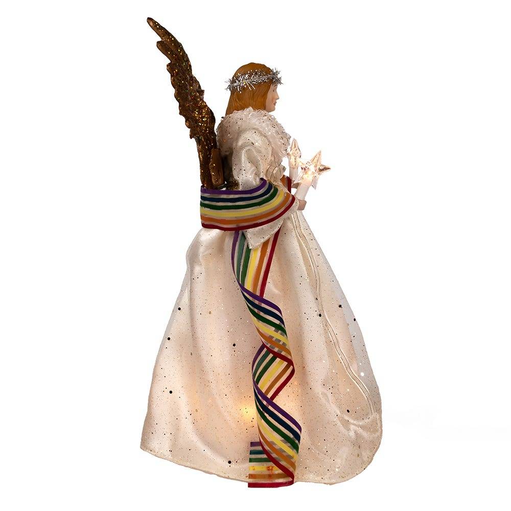 Kurt Adler 14-Inch 10-Light Pride Angel Tree Topper