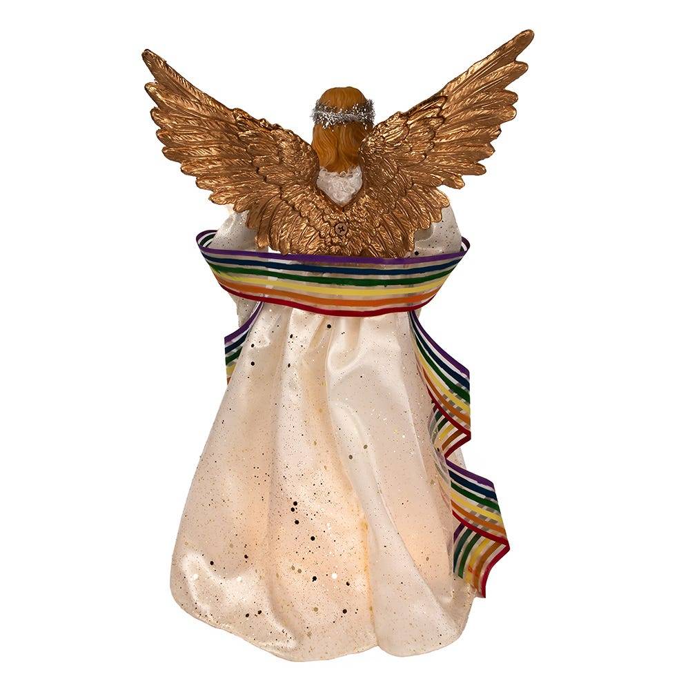 Kurt Adler 14-Inch 10-Light Pride Angel Tree Topper