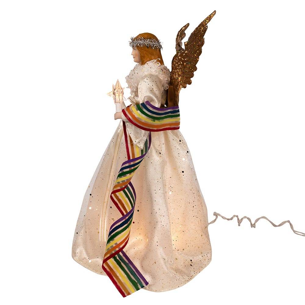 Kurt Adler 14-Inch 10-Light Pride Angel Tree Topper