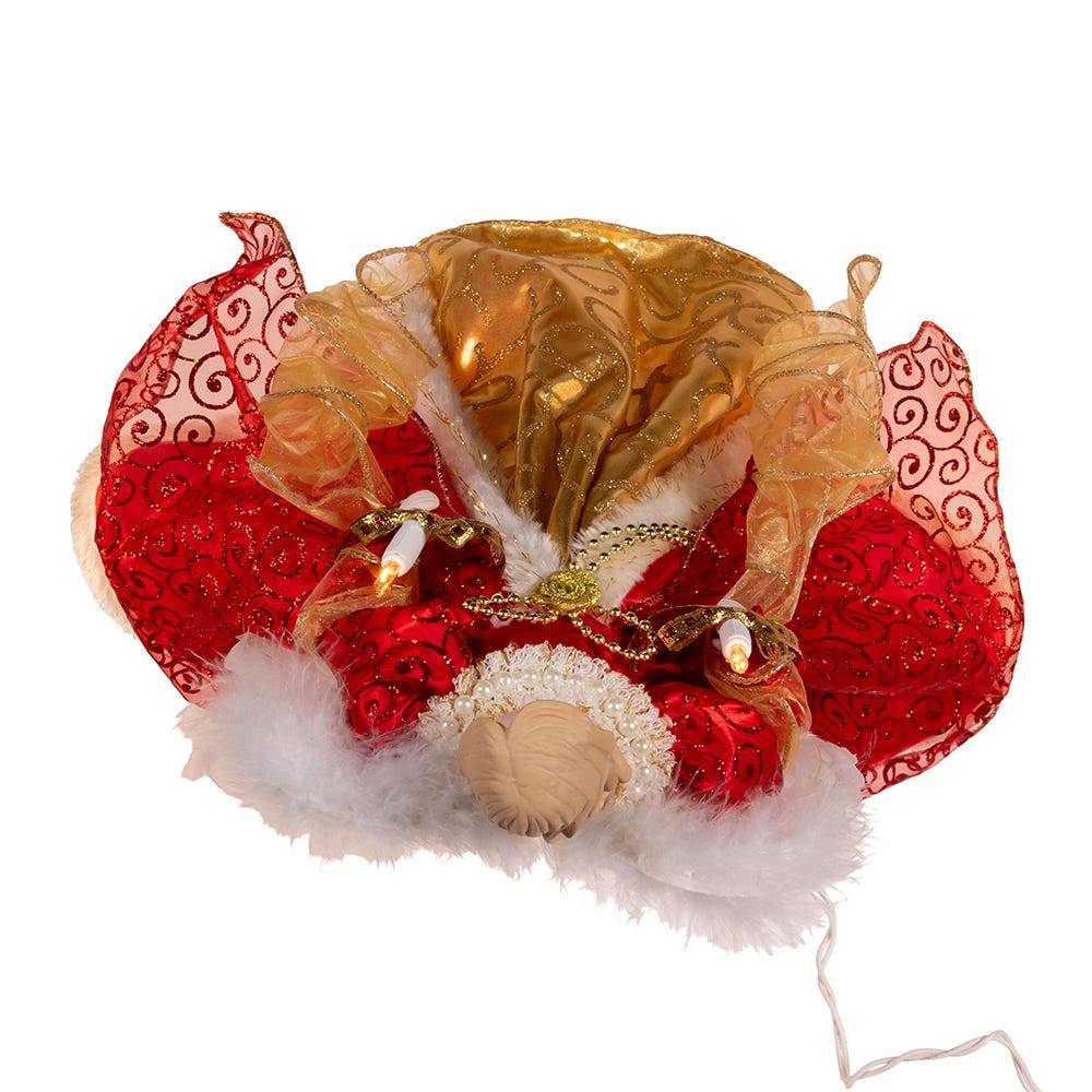 Kurt Adler 14-Inch UL 10-Light Red and Gold Angel Tree Topper