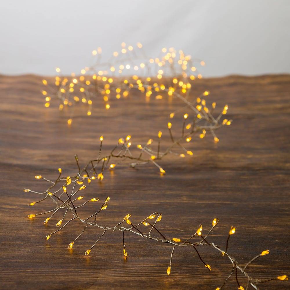 Kurt Adler 240-Light Fairy Cluster Garland with Cool White LED Twinkle Lights