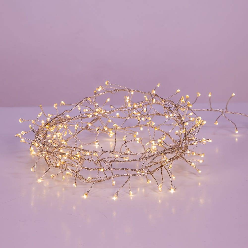 Kurt Adler 240-Light 8-Feet Warm White LED Twinkle Cluster Fairy Light Set