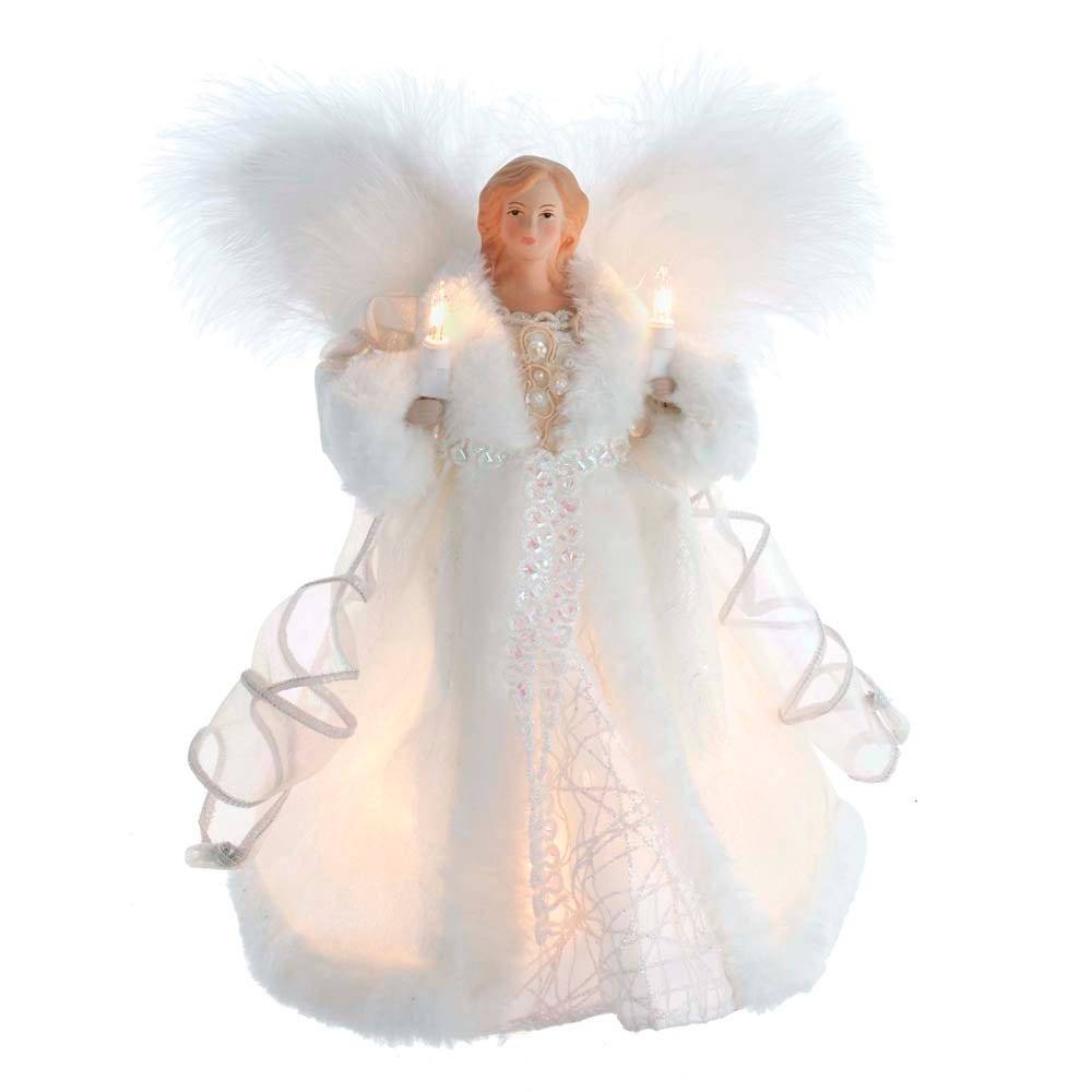 Kurt Adler 10-Inch UL 10-Light White Angel Treetop