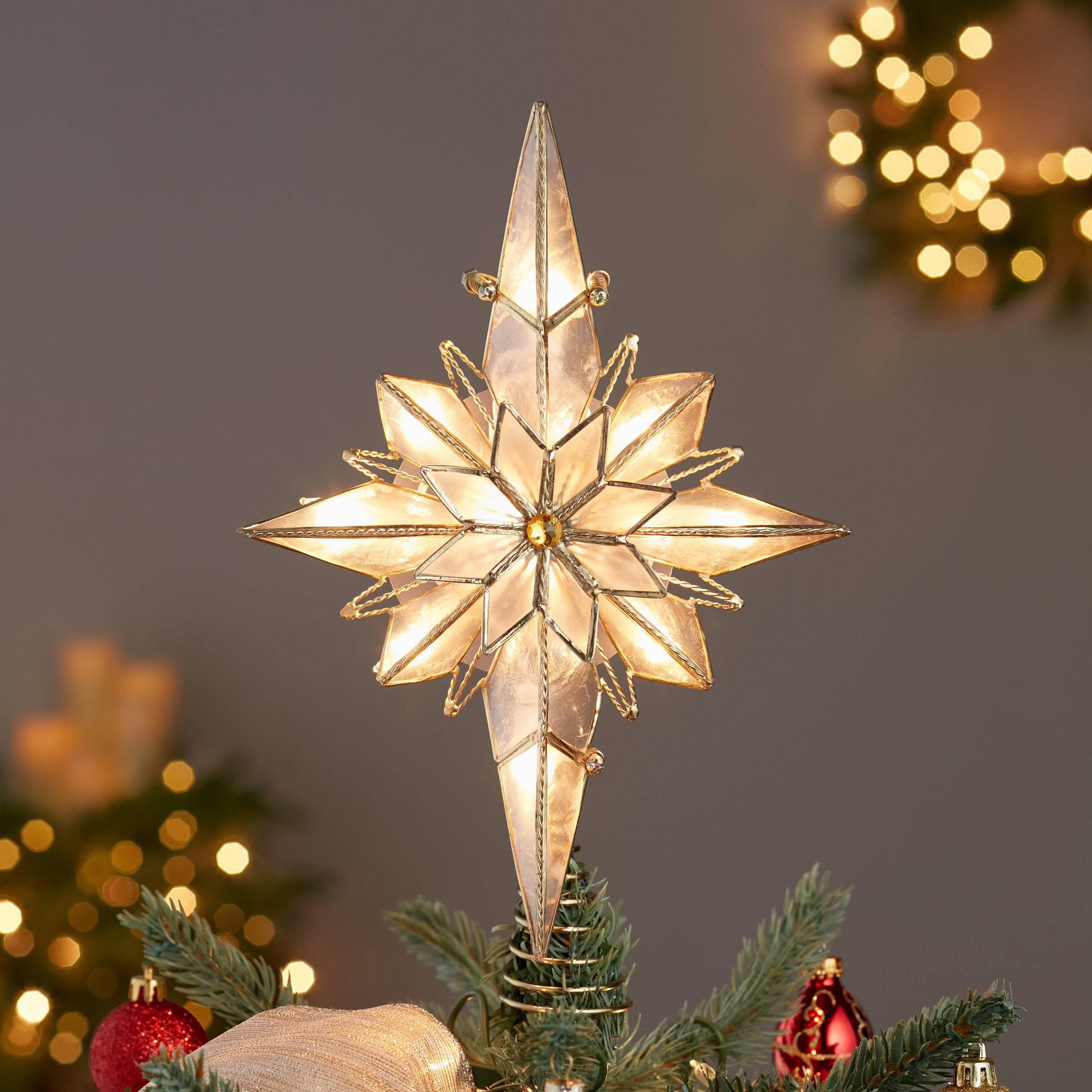 Kurt Adler 10-Light 10.5-Inch Multi-Pointed Bethlehem Star Treetop