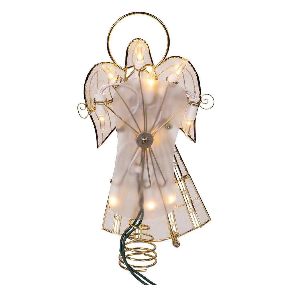 Kurt Adler 10-Light LED Capiz Wire Angel Tree Topper