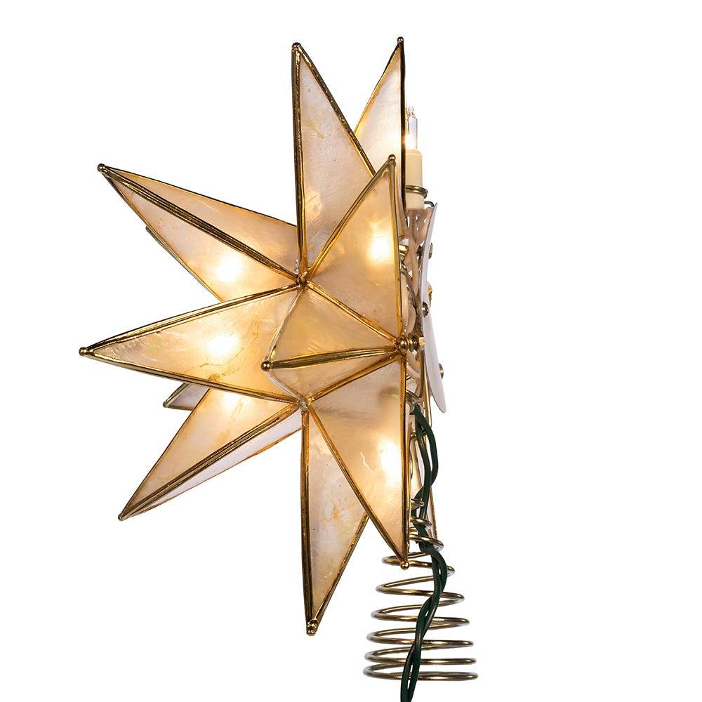 Kurt Adler 10-Light 15-Point Star Capiz Treetop