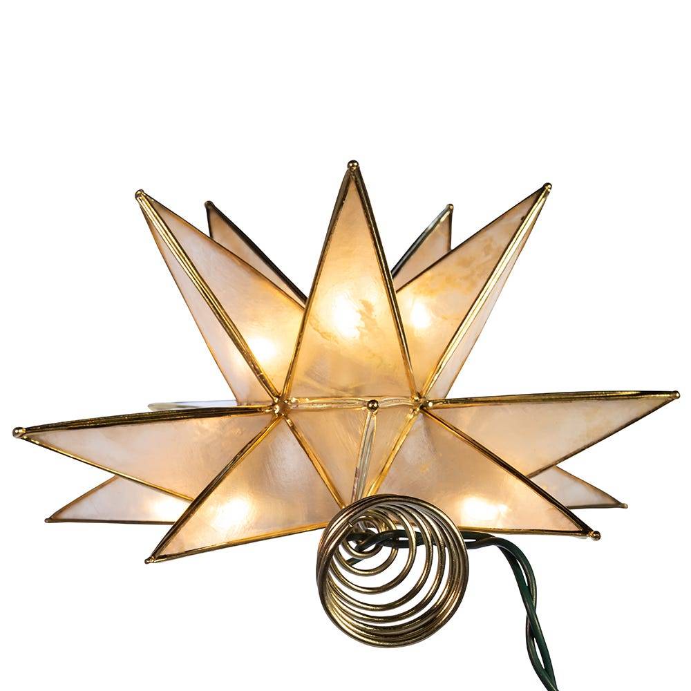 Kurt Adler 10-Light 15-Point Star Capiz Treetop