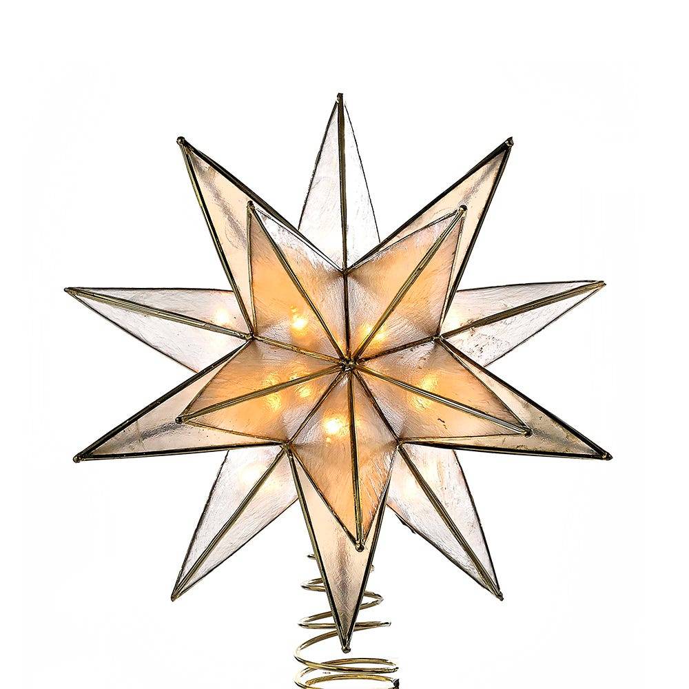 Kurt Adler 10-Light 15-Point Star Capiz Treetop