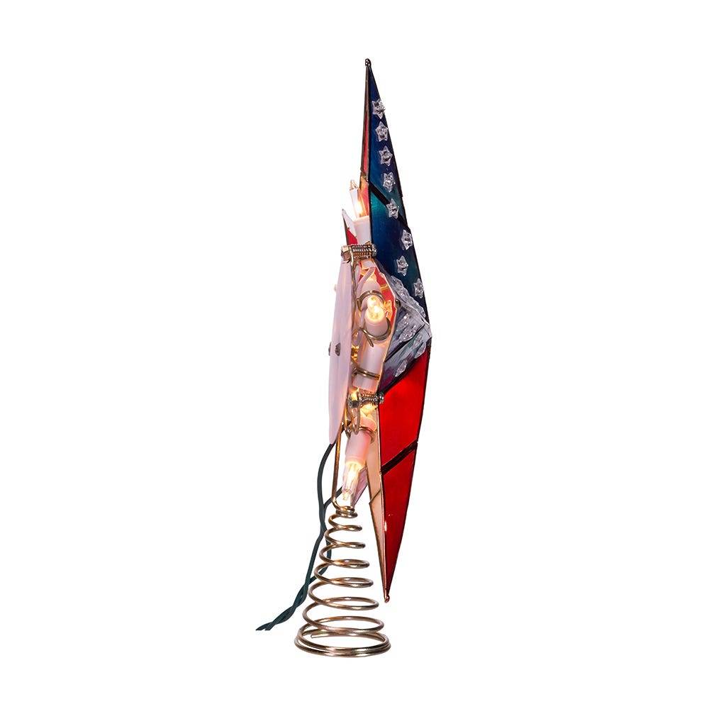 Kurt Adler Capiz American Flag Inspired Star Treetop