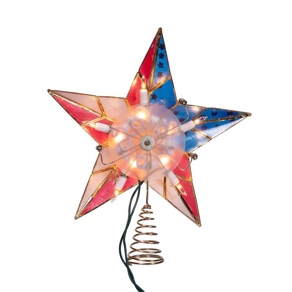 Kurt Adler Capiz American Flag Inspired Star Treetop