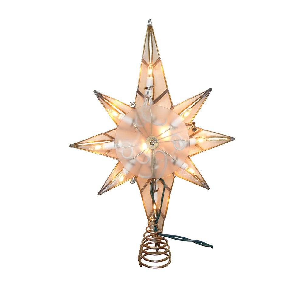 Kurt Adler 10-Light 11.4-Inch Capiz Bethlehem Star Treetop