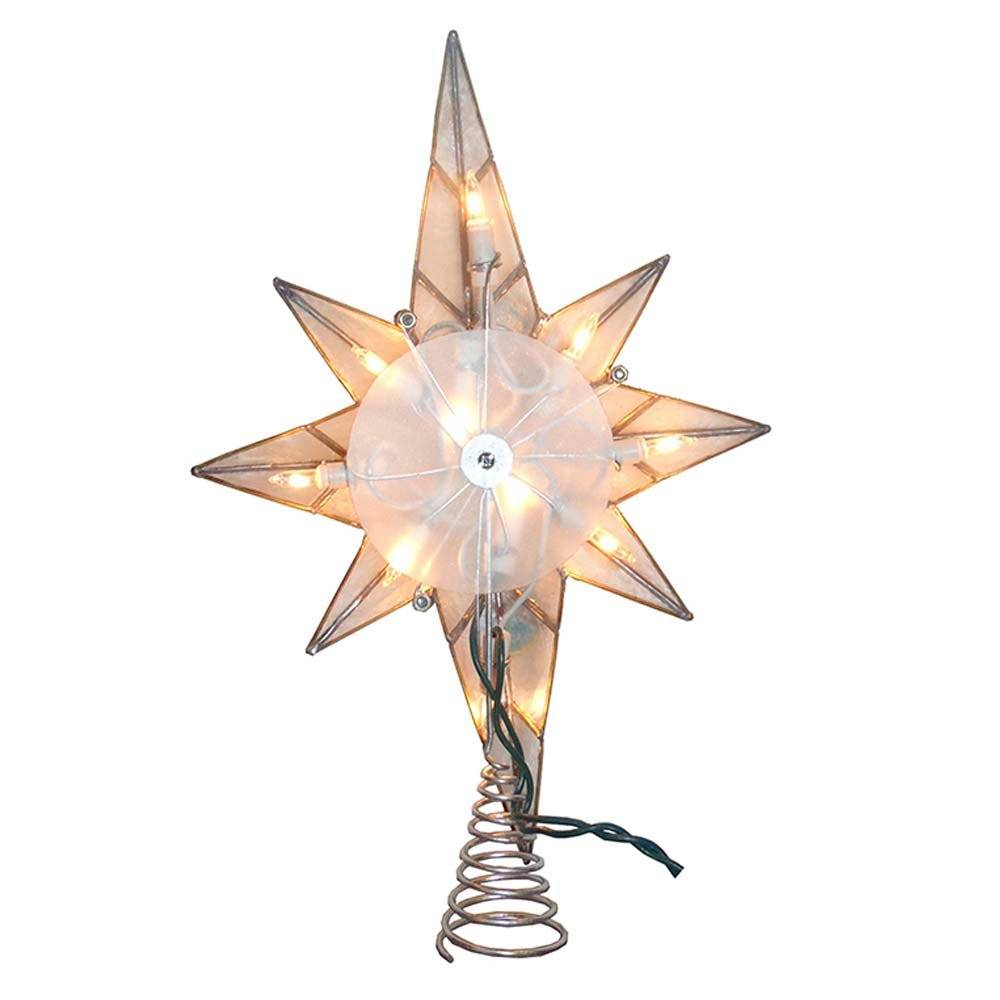 Kurt Adler 10-Light Capiz Bethlehem Star with Seahorse Treetop