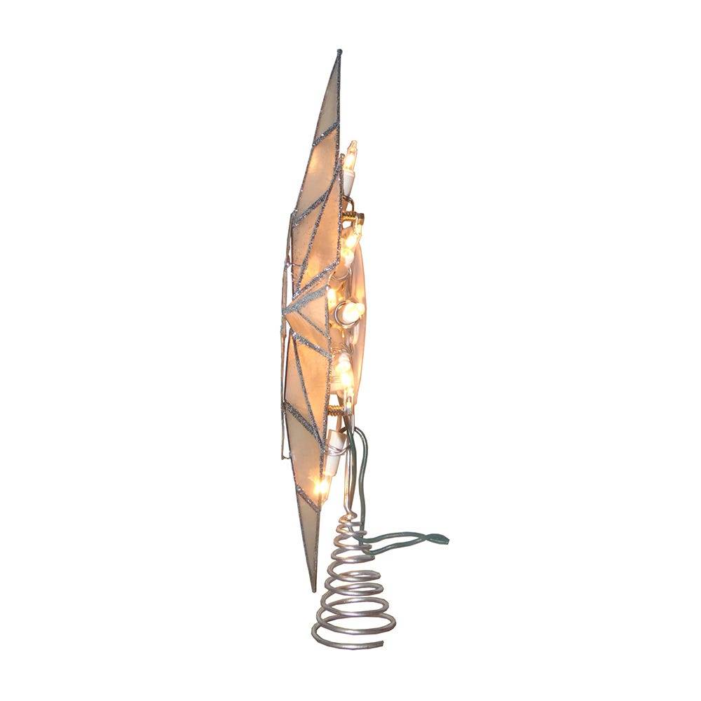 Kurt Adler 10-Light Capiz Bethlehem Star with Seahorse Treetop