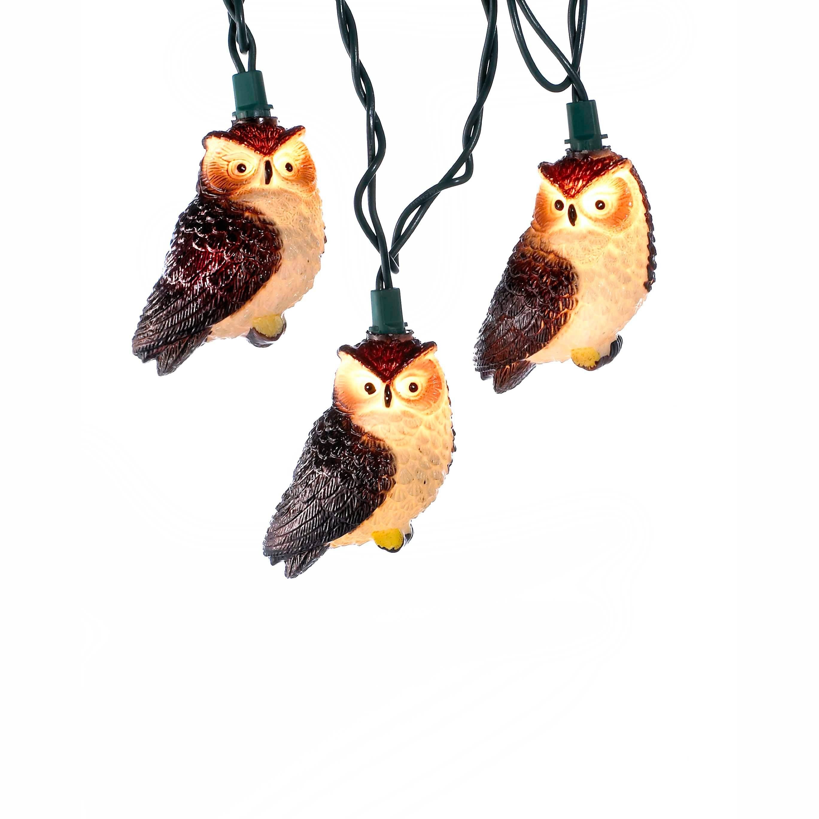 Kurt Adler 10-Light Brown Owl Light Set