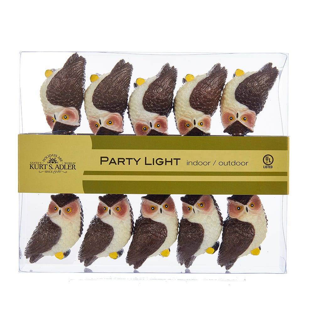 Kurt Adler 10-Light Brown Owl Light Set