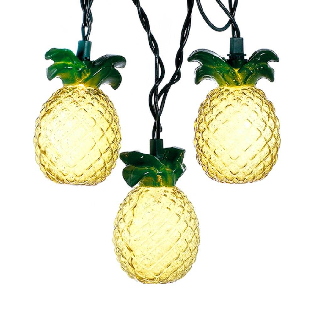 Kurt Adler 10-Light Glass-Look Pineapple Light Set