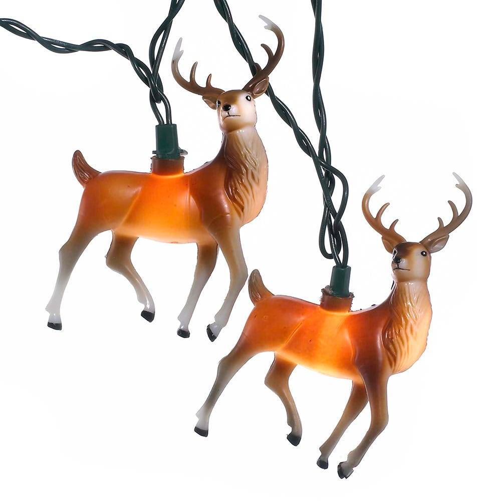 Kurt Adler 10-Light 4.5-Inch Plastic Reindeer Light Set