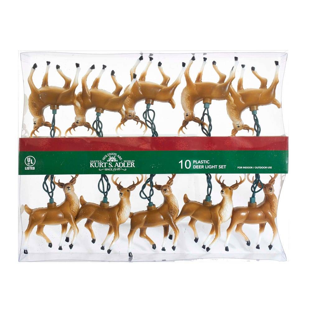 Kurt Adler 10-Light 4.5-Inch Plastic Reindeer Light Set