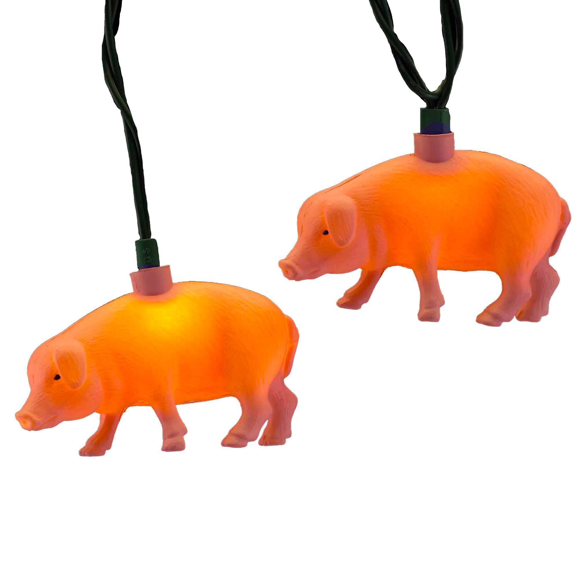 Kurt Adler UL 10-Light Pink Pig Light Set